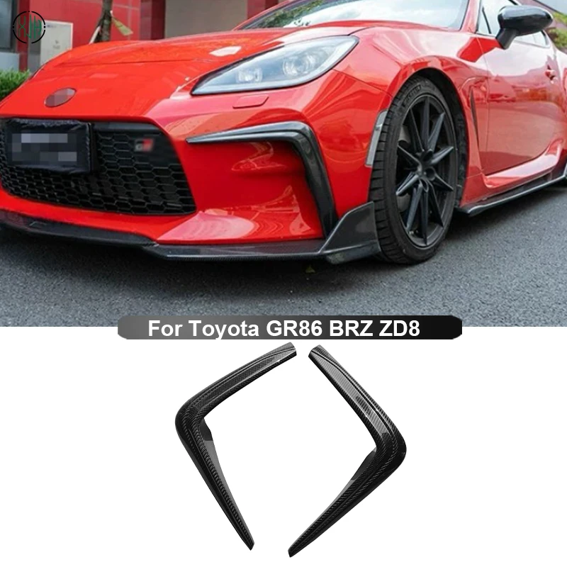 

For Toyota GR86 BRZ ZD8 2022-2023 Carbon Fiber Car Front Bumper Side Splitters Fins Canards Parts Upgrade Body kit