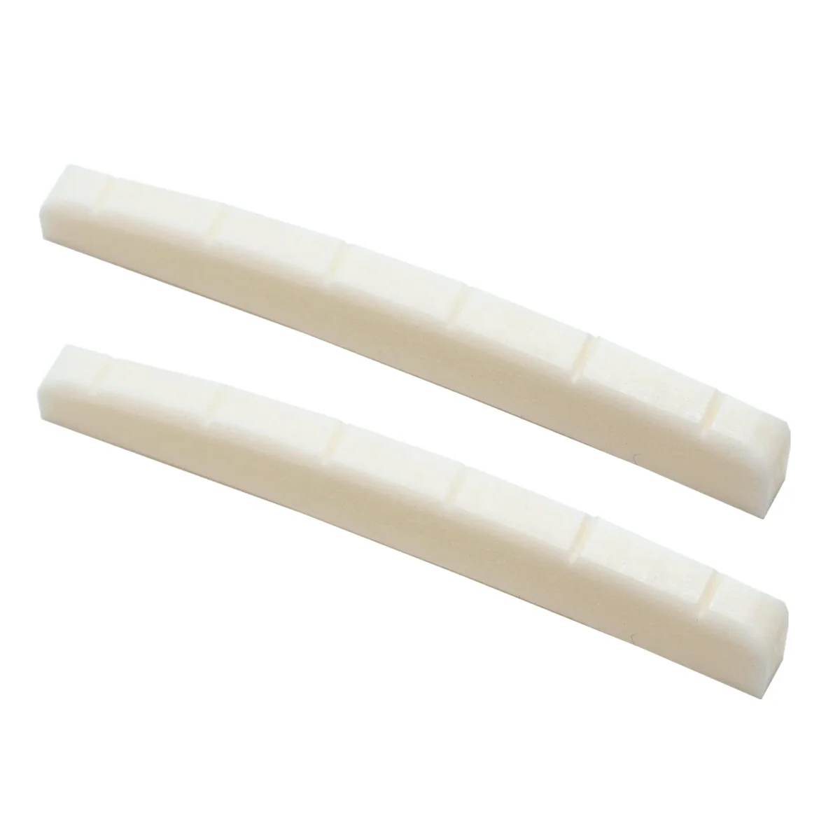 Miwayer 6 String Electric Guitar Bone Nut Curved Bottom Pre-Slotted Made of Real Bone (43 X 3.2 X 5/5.65/4.6mm 2 pcs)