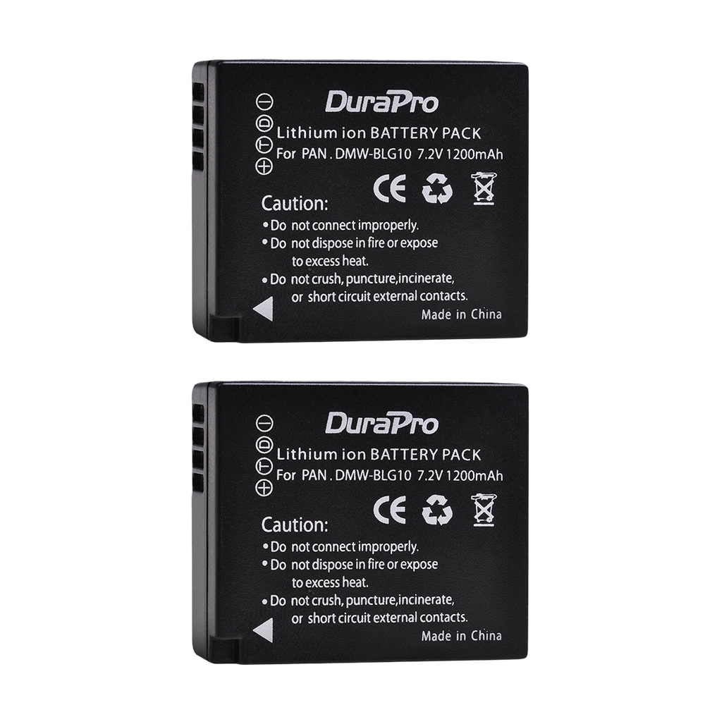 Durapro DMW-BLG10E Bateria DMW-BLE9E DMW-BLG10 Bateria + podwójna ładowarka LED do aparatu Panasonic LUMIX GF5 GF6 GX7 LX100 GX80 GX85