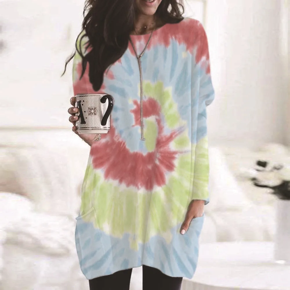 Femmes moderne Sle Long Sve imprimé T-shirt coton tricoté haut basique Urban Faion Thiened coton 00% saison de printemps