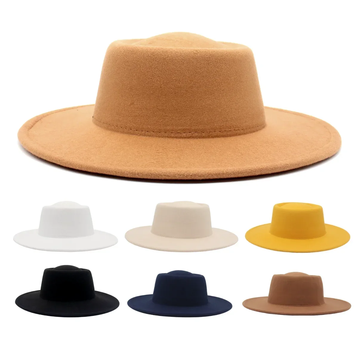 Women Black French Fedora Hat Ribbon Banquet Bowler Hat Winter Autumn Wool Jazz Men Felt Hats Elegant 8.5cm Wide Brim Dress Hat