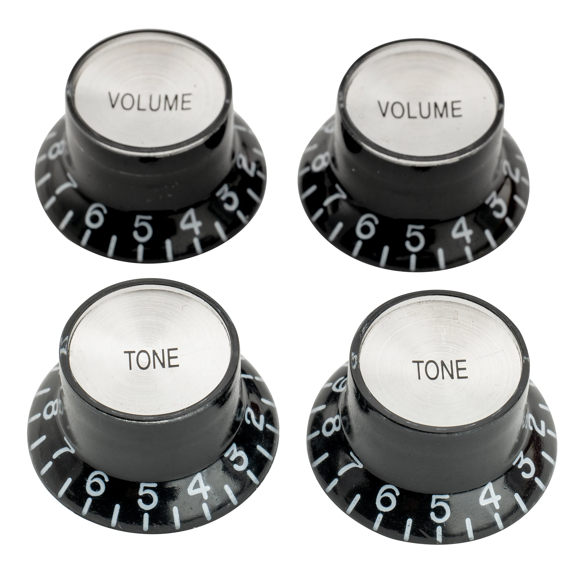 Botões Musiclily Pro para Canhotos, Métricos, Grossos, 18 Estrias, Tipo Top Hat, para Controle de Tonalidade e Volume, para Epiphone LP SG (Conjunto de 2T2V)