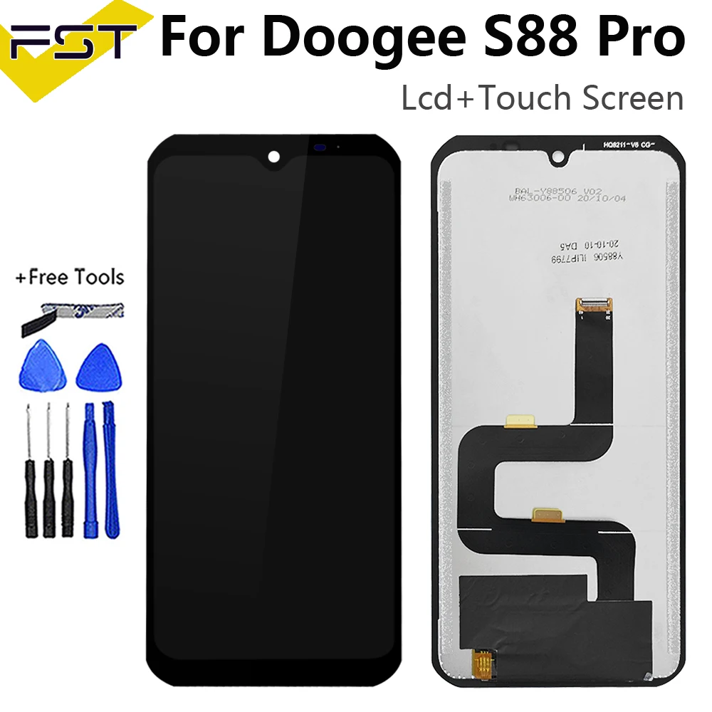 DOOGEE S88 플러스용 정품 LCD 디스플레이 및 터치 스크린 어셈블리 교체, Doogee S88 PRO / S88 Plus 휴대폰 LCD 수리, 6.3 인치