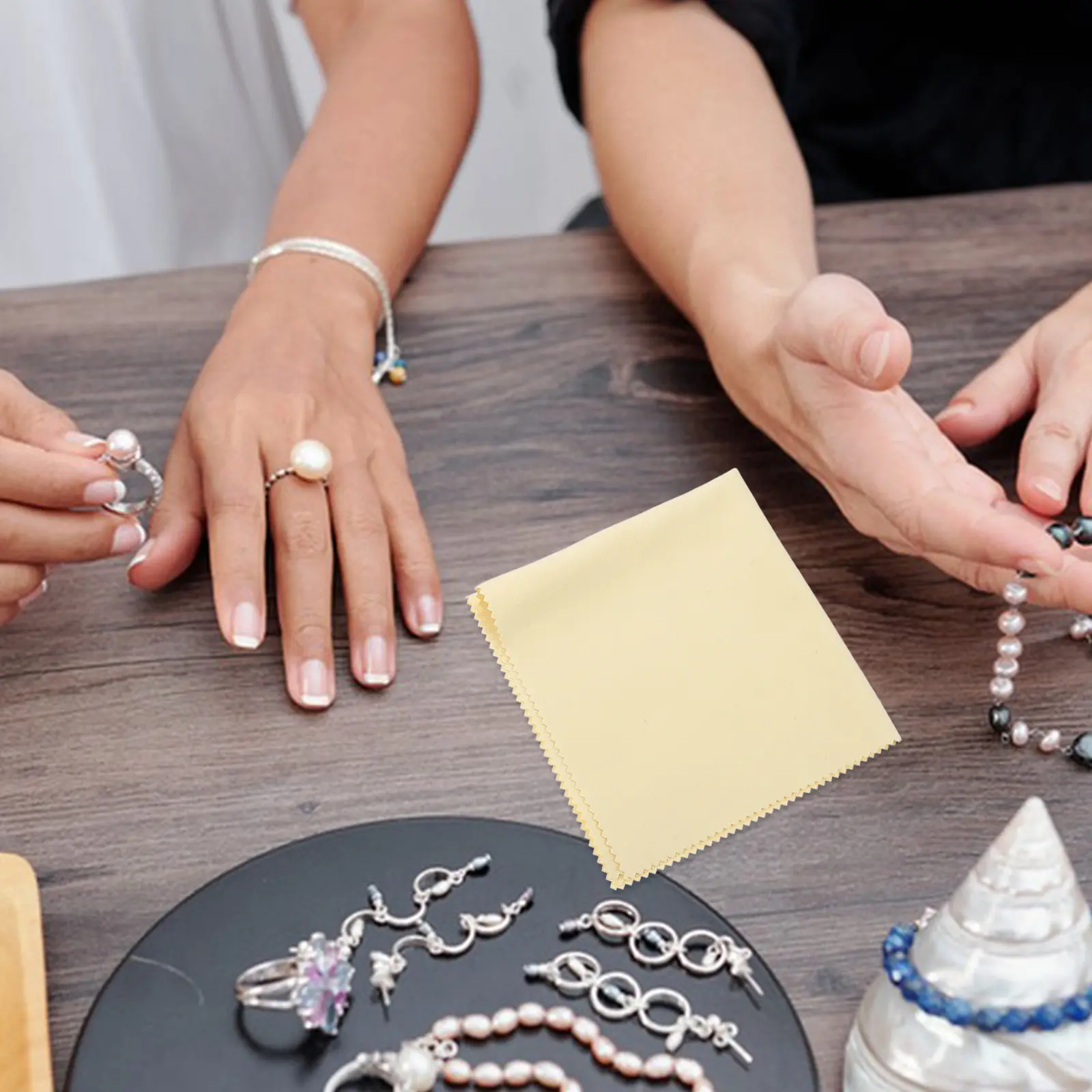 

2 шт. серебряные полировальные салфетки, двусторонние, многоразовые, для чистки ювелирных изделий, без царапин, для удаления грязи