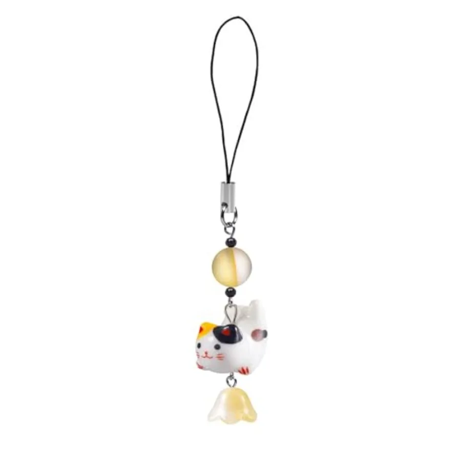 

Agromusk Cat Phone Charms, Cute Lucky Kitty Beaded with Flower Phone Strap, Kawaii Y2K Bag Decor Aesthetic Cat Charm Accessorie