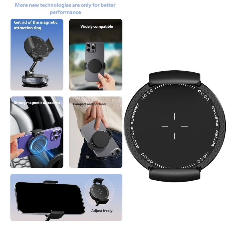 

Магнитный автомобильный держатель для телефона с вращением на 360 градусов, универсальное крепление из АБС-пластика для безопасного вождения без помощи рук