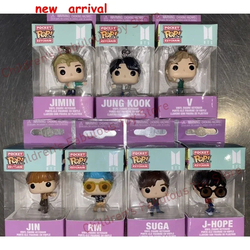 جديد وصول Funko المفاتيح المطربين فريق الرجال V JUNG JIMIN J-hope JIN RM Suga عمل الشكل جمع اللعب سلاسل المفاتيح للهدايا