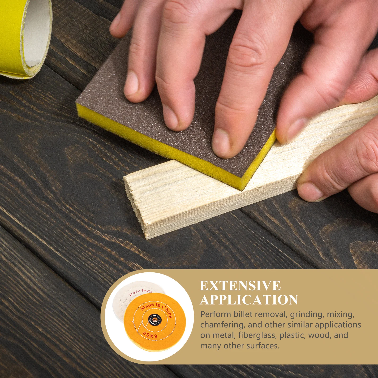 

2Pcs 12mm Abrasive Cloth Wheel 6inches White Yellow Flap Disc Durable Costeffective Aluminum Steel Wood Flap Disc