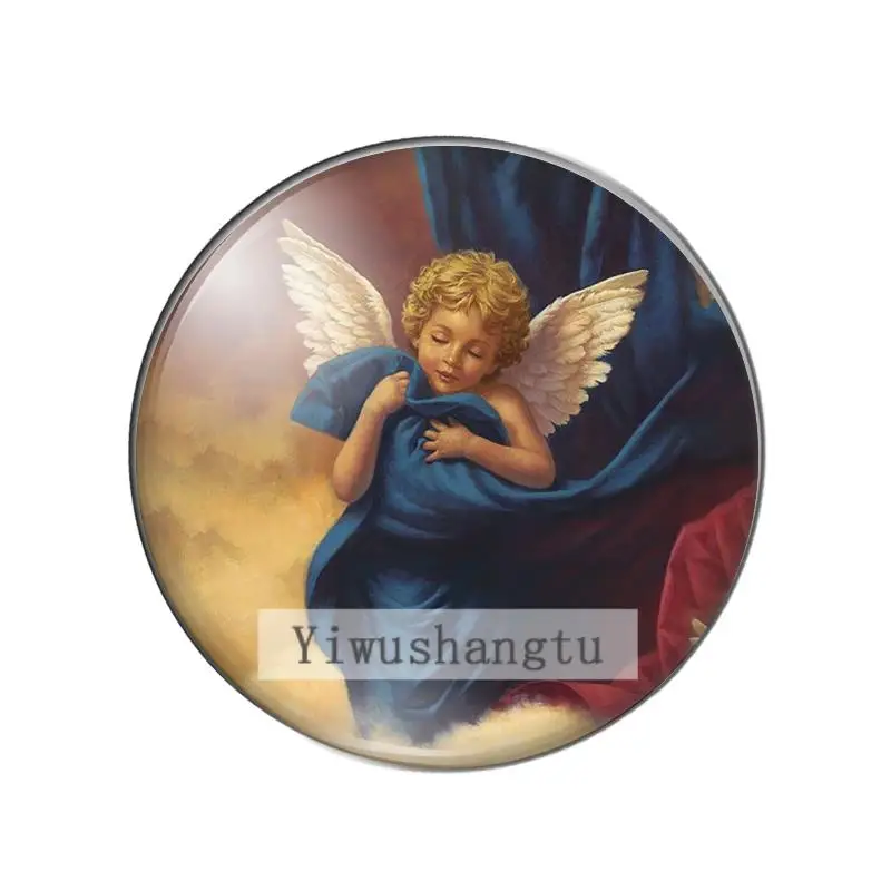 Cute angel love peace and good luck 10mm/12mm/18mm/20mm/25mm Round photo glass cabochon demo flat back Making findings ZB0543