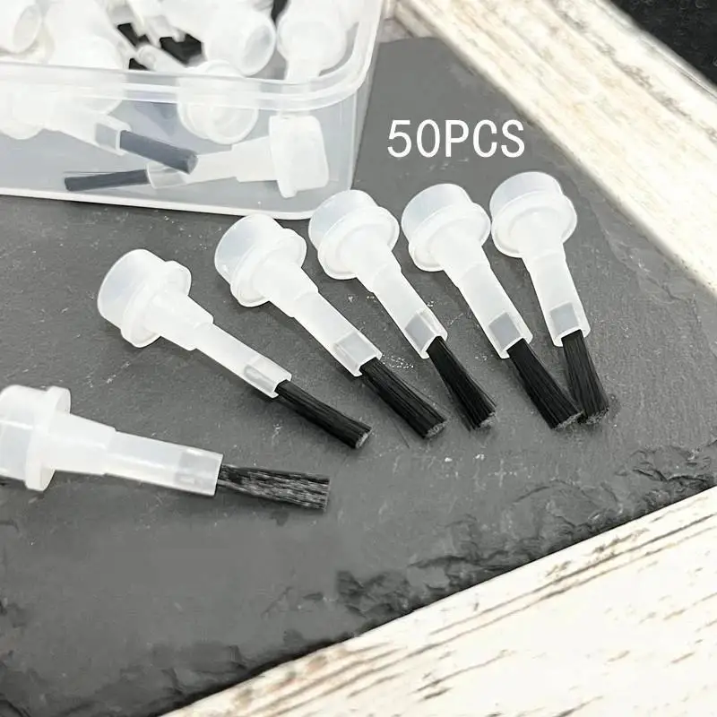 50Pcs Nail Brush Polish Brushes Replacement Head Brush Dip Disposable Acrylic Powder Heads Liquid Applicators Manicure Set