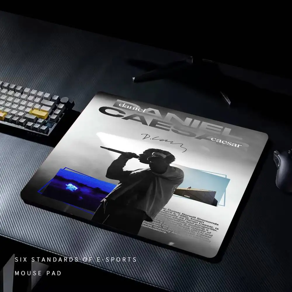 Popular Singer D-Daniel Caesar Mini Mouse Pad Office Mousepad Small with Stitched Edge Non-Slip Rubber Base for Home Computer