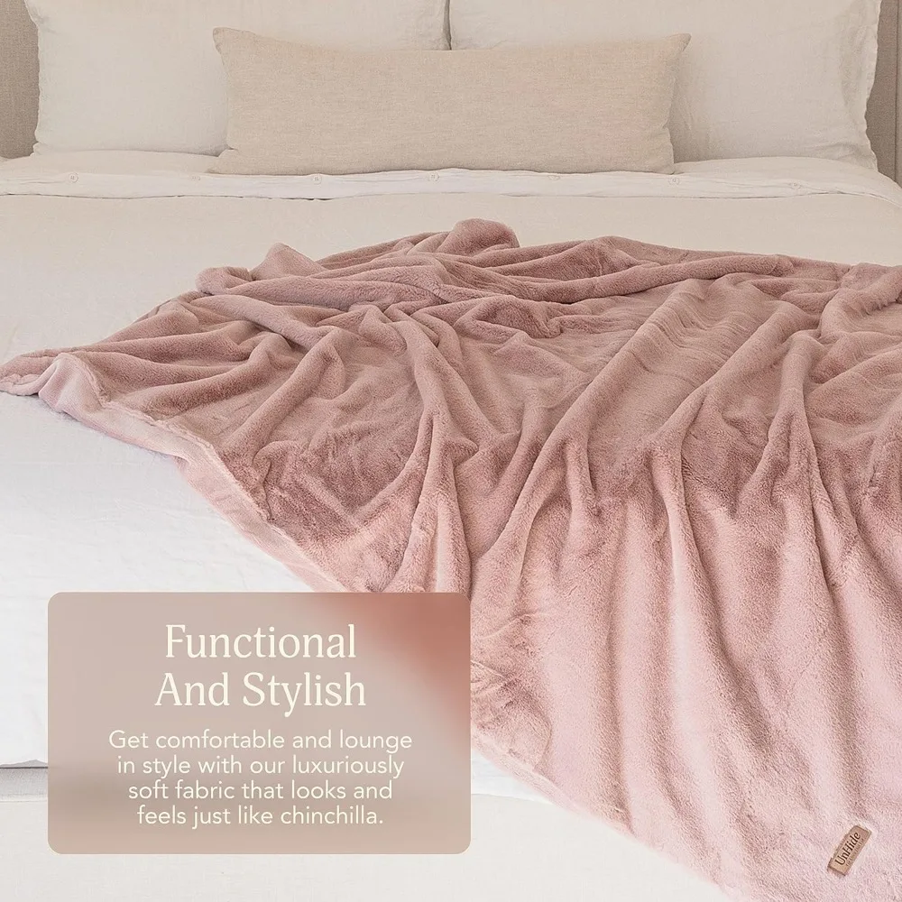 Artificial Fur Blanket - Oversized, Lightweight, and Ultra Soft Blanket - Machine Washable -100 Inches X 100 Inches