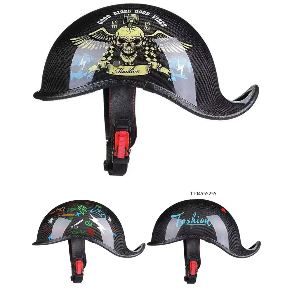 

Мужской полушлем из углеродного волокна, защитный мотошлем в горошек, четыре сезона, дышащий шлем с открытым лицом, классический мото