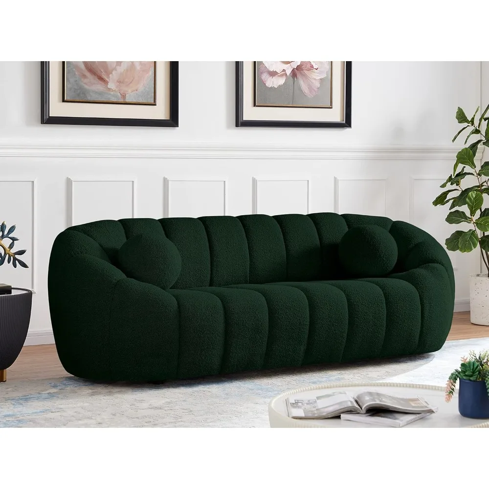 

Sofa,Contemporary Green Boucle Fabric Upholstered Sofa,93.5" W x 34" D x 31" H Suitable for living room apartments