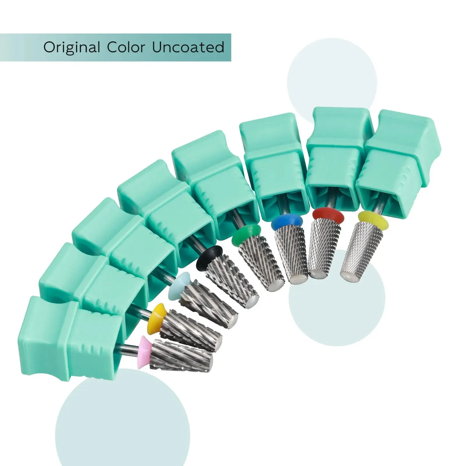 HYTOOS Brocas cónicas de seguridad para uñas 3/32 Brocas de carburo superiores lisas para uñas Taladros eléctricos Accesorios para archivos Gel de eliminación