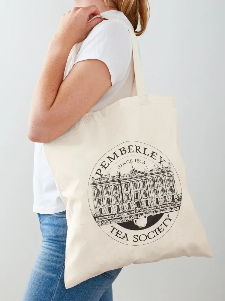 Pemberley Tea Society Since 1813 - Pride and Prejudice BLACK Tote Bag Shopper bag Shopping bags Tote Bag