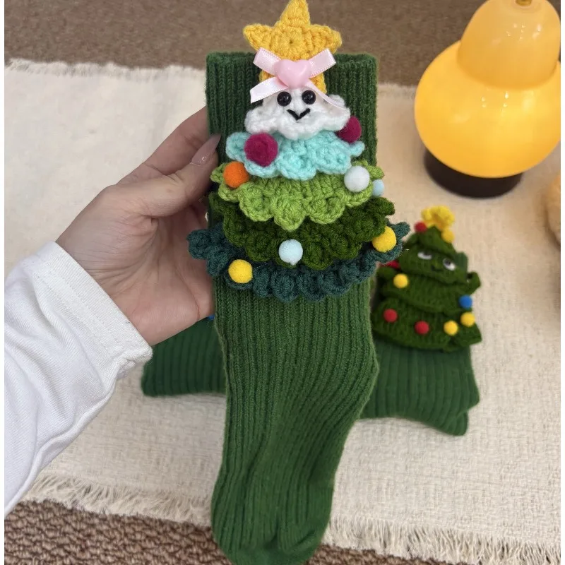 High Quality 3D Knitted Cute Animal Floor Socks Fun Novelty Handmade Crocheted Warm Socks Cubic Sloth Panda Christmas Gifts