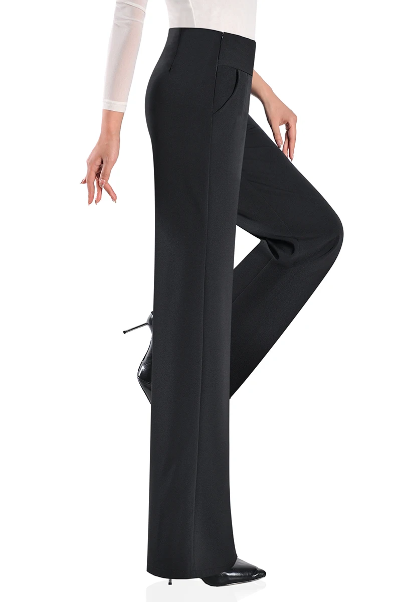 New Summer Thin And Versatile Side Zipper Wide Leg Trousers For Women In Spring Autumn Slim High Waist Loose Dance Casual Pants