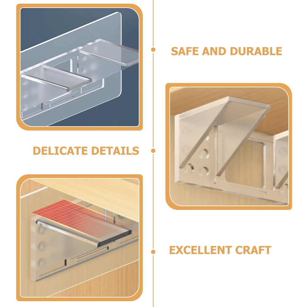 

Nail free Shelf Supports Clear Acrylic Pegs for Cabinets Bookshelves Floating Brackets Household DIY Storage Display Accessories