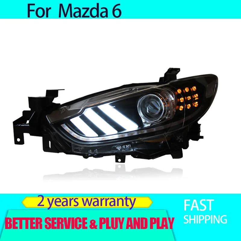 Car Styling for Mazda 6 Head Light 2013-2017 Mazda6 Headlights Atenza DRL Turn Signal Low High Beam Projector Lens