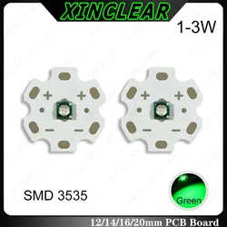 10pcs 1W 3W LED XPE 3535 LED Chips Green 520-525nm With 12mm 14mm 16mm 20mm PCB Lamp Beads Board For Flashlight Biycle Light