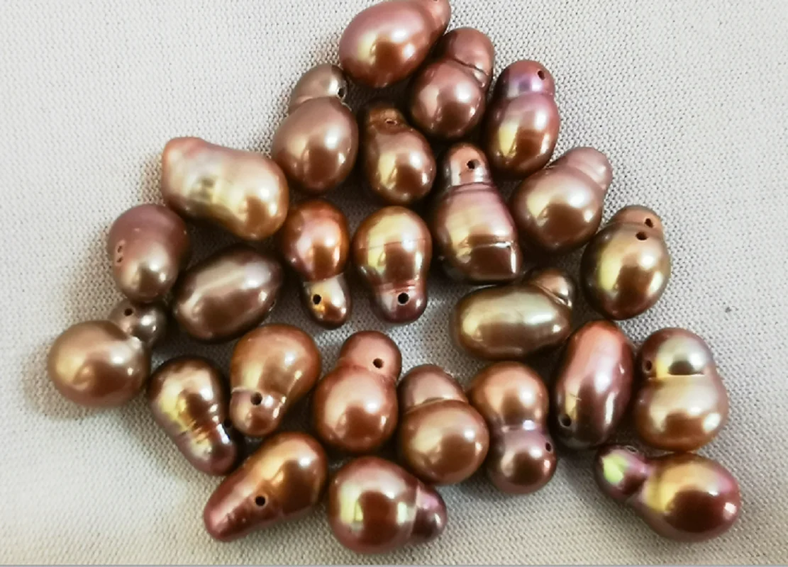 Wholesale 20pcs about 10x6mm Natural  Sea genuine chocolate loose pearl Beads Jewelry  DIY Necklace Bracelet Full Drilled