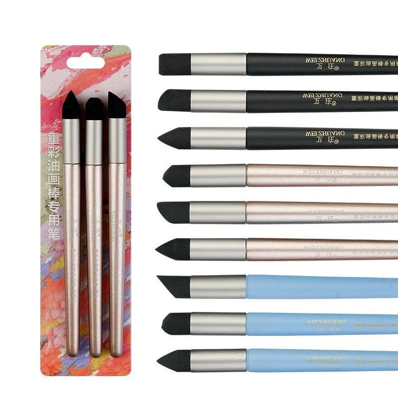 2/3Pcs Soft Sponge Mixing Stumps, Oil Pastel Smudge Pen Multi Shape Tips For Artists Drawing PaintingNF stationery