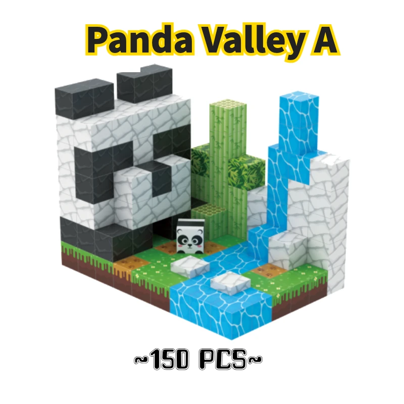 الباندا فالي القمر رحلة المستشفى الحضري مكعبات البناء المغناطيسية لعبة التراص الحسية للأطفال هدية عيد ميلاد