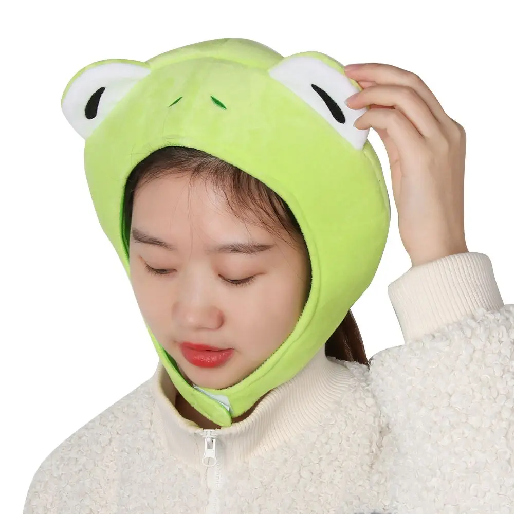 Funny Big Frog Eyes Cartoon Plush Hat Toy Green Headgear Cap Cosplay Costume