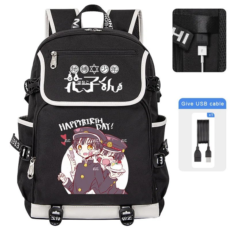 

Toilet-bound Hanako-kun Boys Girl Student School Bags Teenager Children Shoulder Backpack USB Charging Laptop bag Mochila