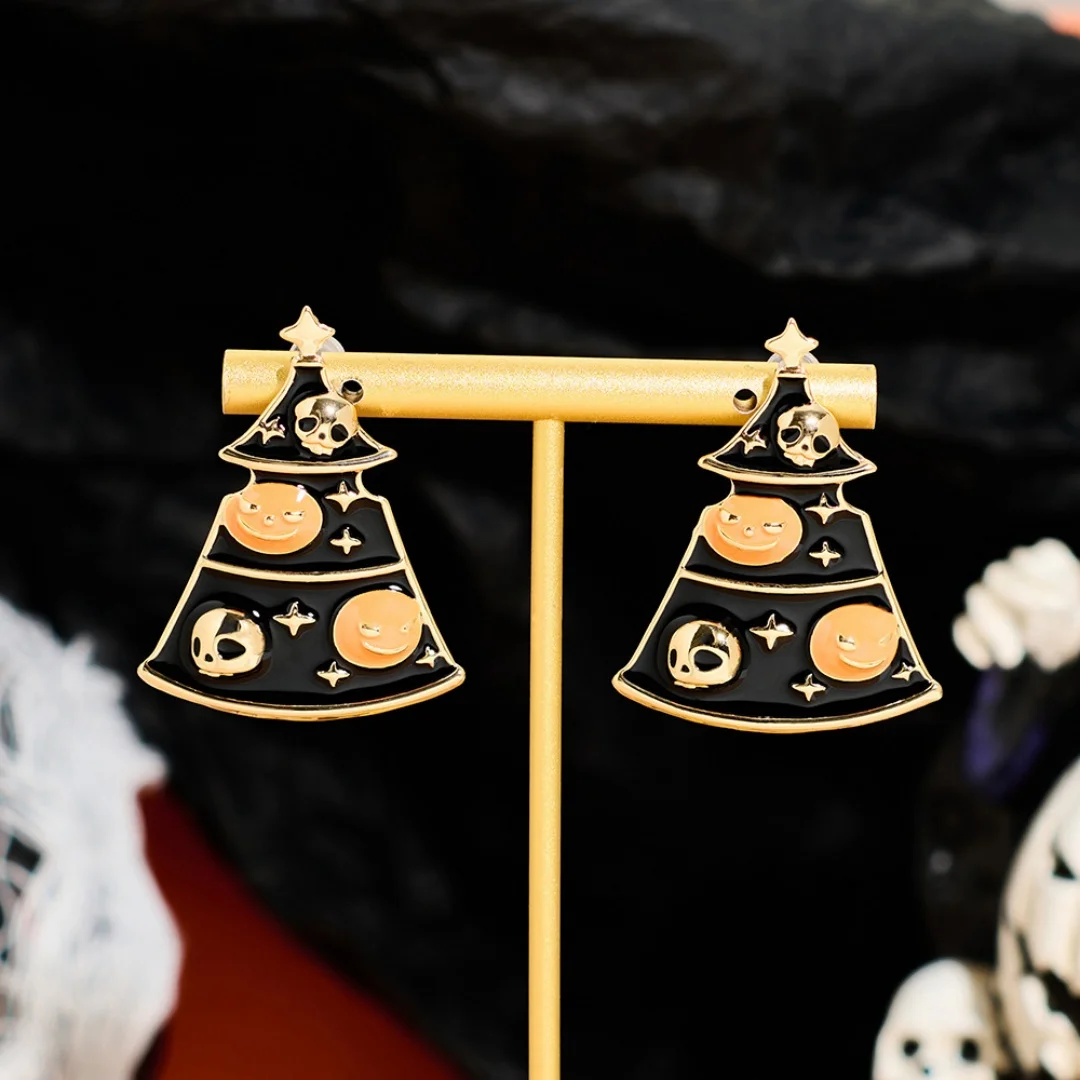 

DUTRIEUX Halloween Ghost Pumpkin Earrings For Women Girl All Saints' Day Carnival Be funny Earring Jewelry Ear Decorations Gift