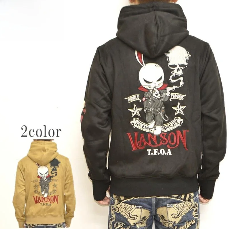 

Vason Armed Front Collaboration Heavyweight Embroidered Zipper Fce Hoodie Mens Casual Comfortable Polyester Sweatirt