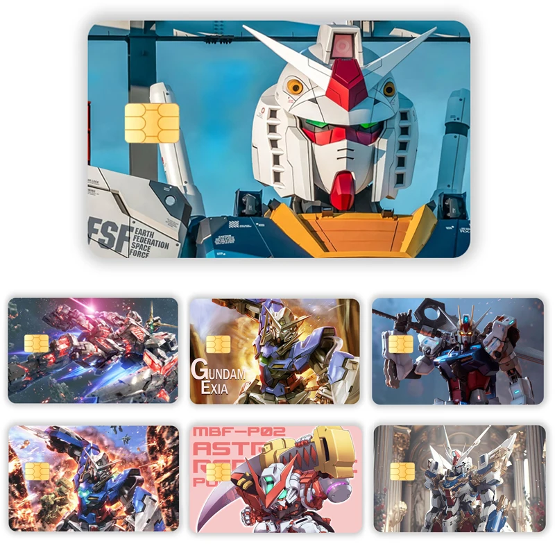 Anime Mobile Suit Gundam Credit Card Debit Metro Card Sticker Skin Mask Frontal Chip