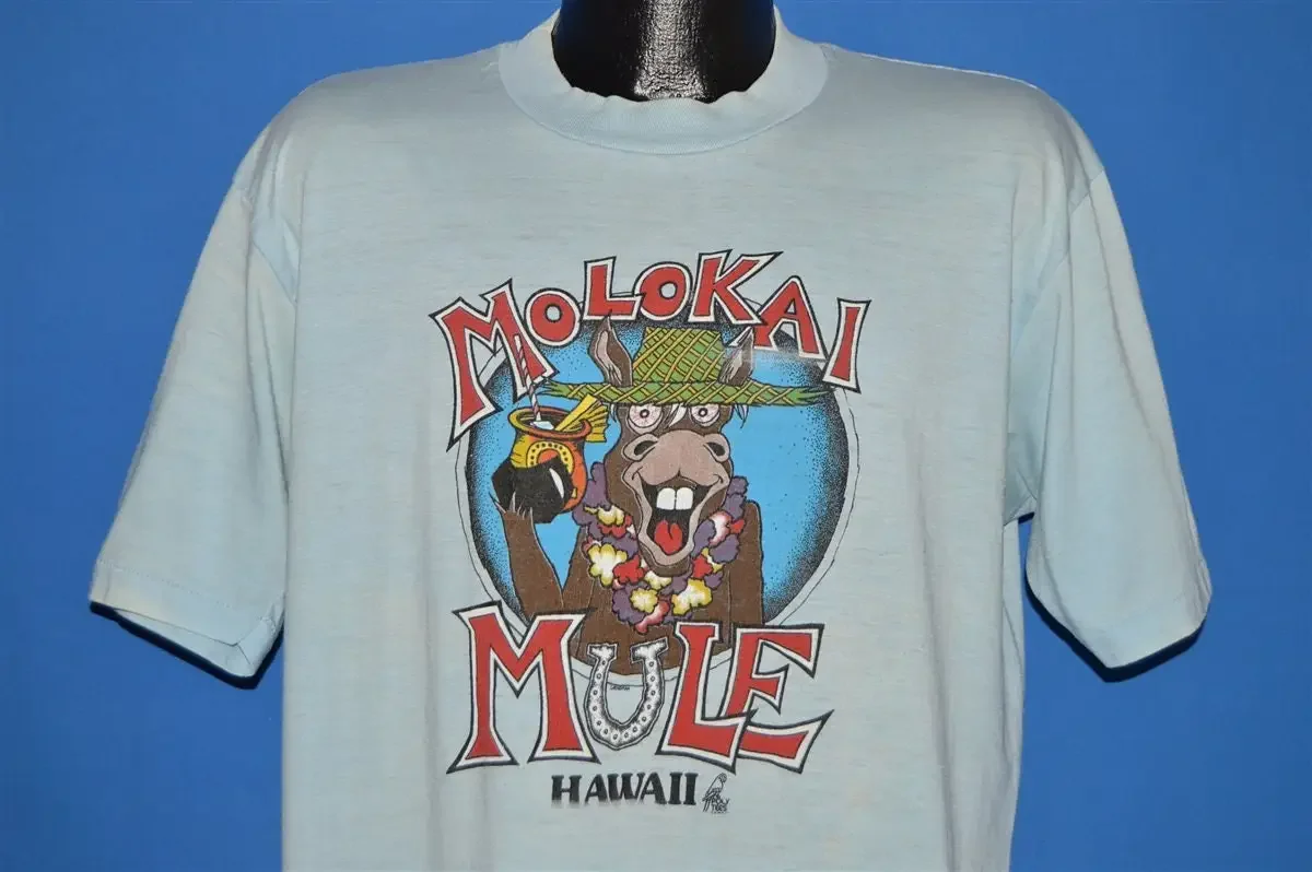 Camiseta Molokai Mule Hawaii de los años 80, talla extra grande