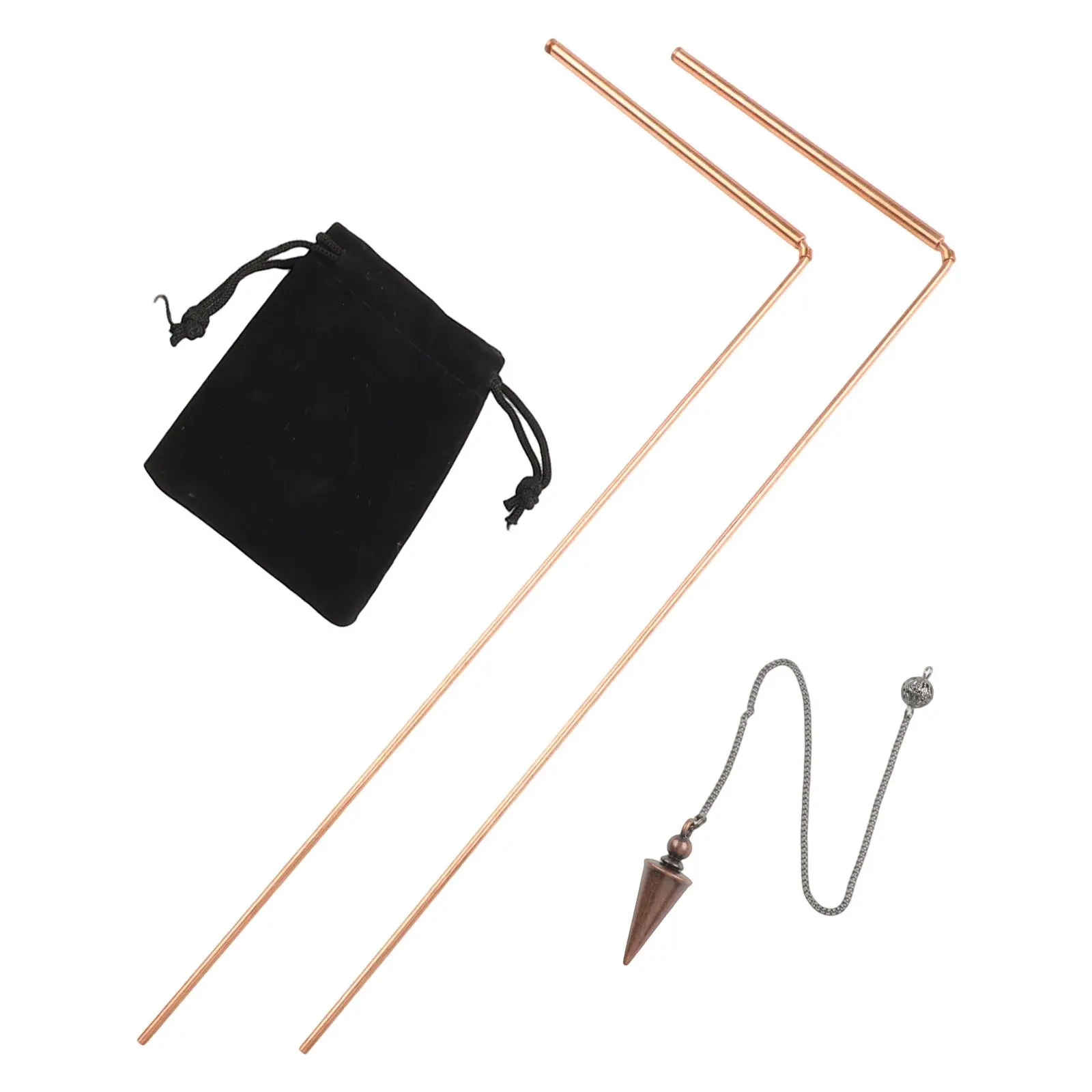 99.9% Copper Dowsing Rod Psychic And Divination Copper Pendulum Kit For Water Gold Finding Treasure Divination Tool