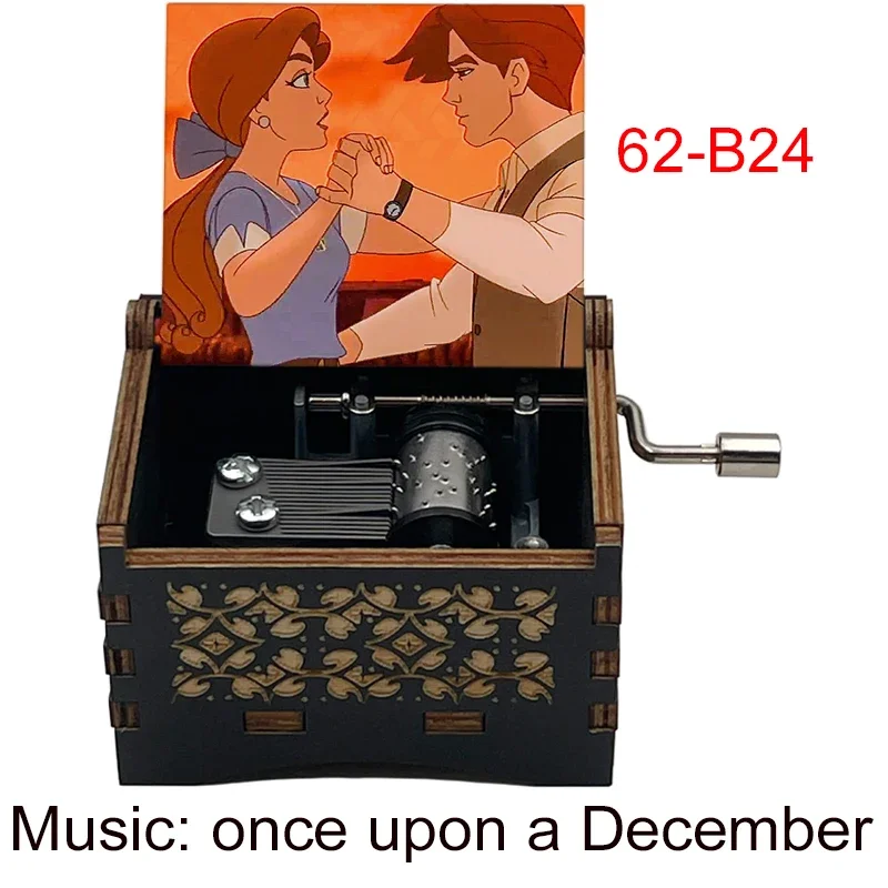 wooden color print Music Box music once upon a december girlfriend wife new year Christmas birthday Gifts girls toy