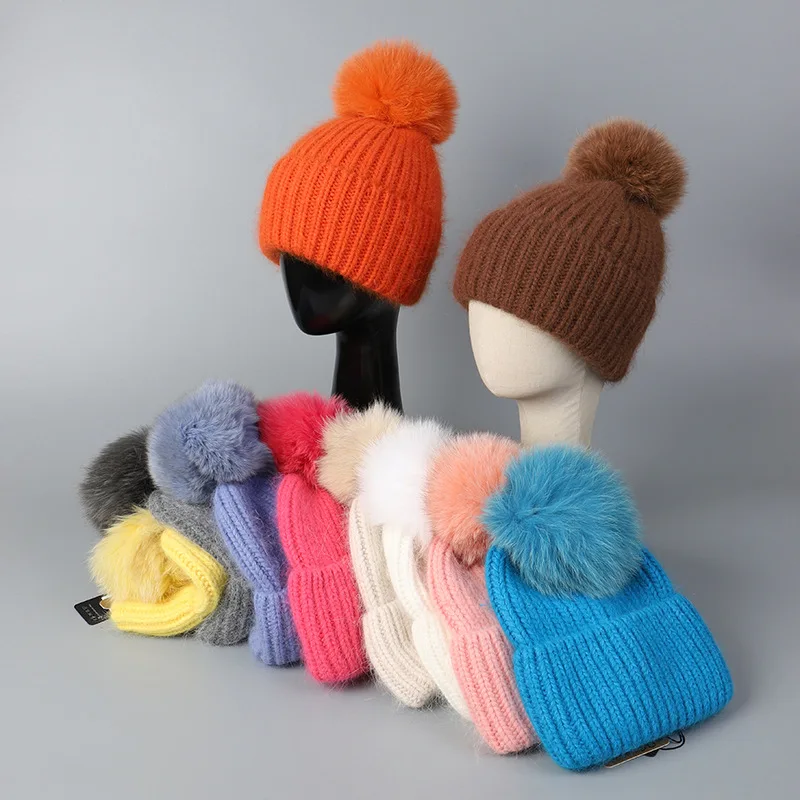gorros-de-pelo-de-zorro-real-con-pompones-para-mujer-gorros-de-invierno-calidos-para-exteriores-gorros-de-punto-gruesos-a-la-moda-gorro-de-navidad