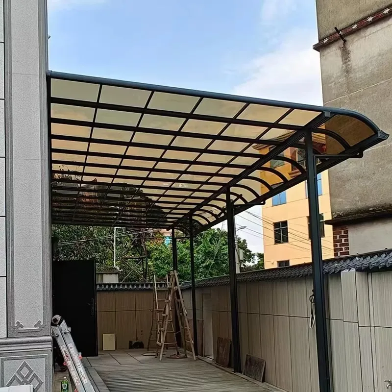 

Customized Outdoor Polycarbonate Rain Canopy Awning Aluminum Alloy Frame for Patio Terrace Balcony Window PC Awning