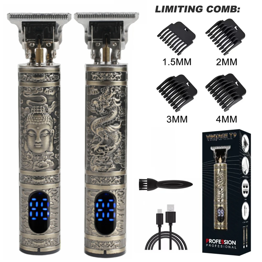 T9 Dragon and Phoenix Electric Cut Home Haircut Push Bald Artifact Home Professional Carving Oil Head Shaving Electric Barber