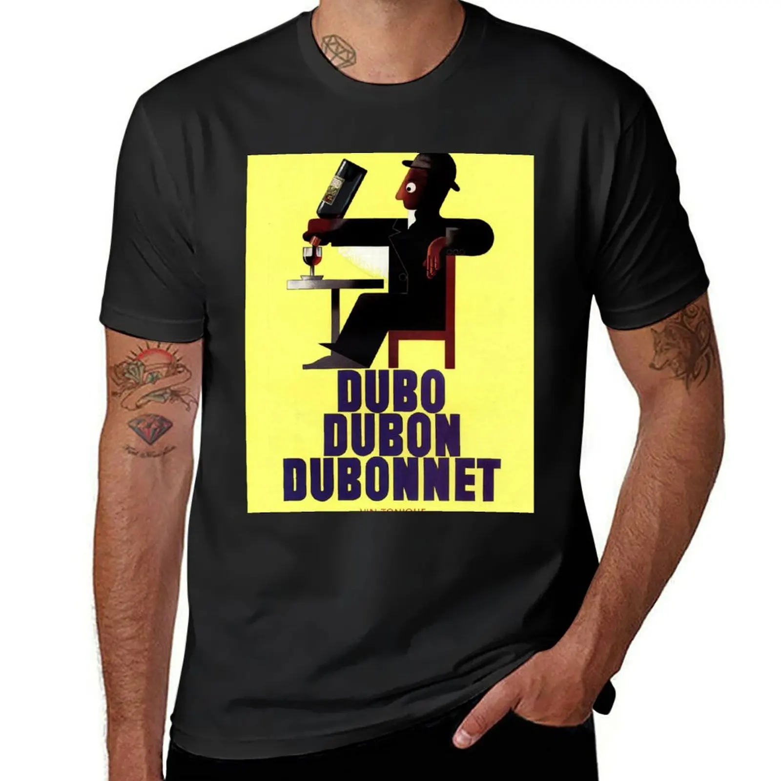 DUBO DUBON DUBONNET Wine Art Deco Vintage Alcohol T-Shirt plain tops mens graphic t-shirts anime