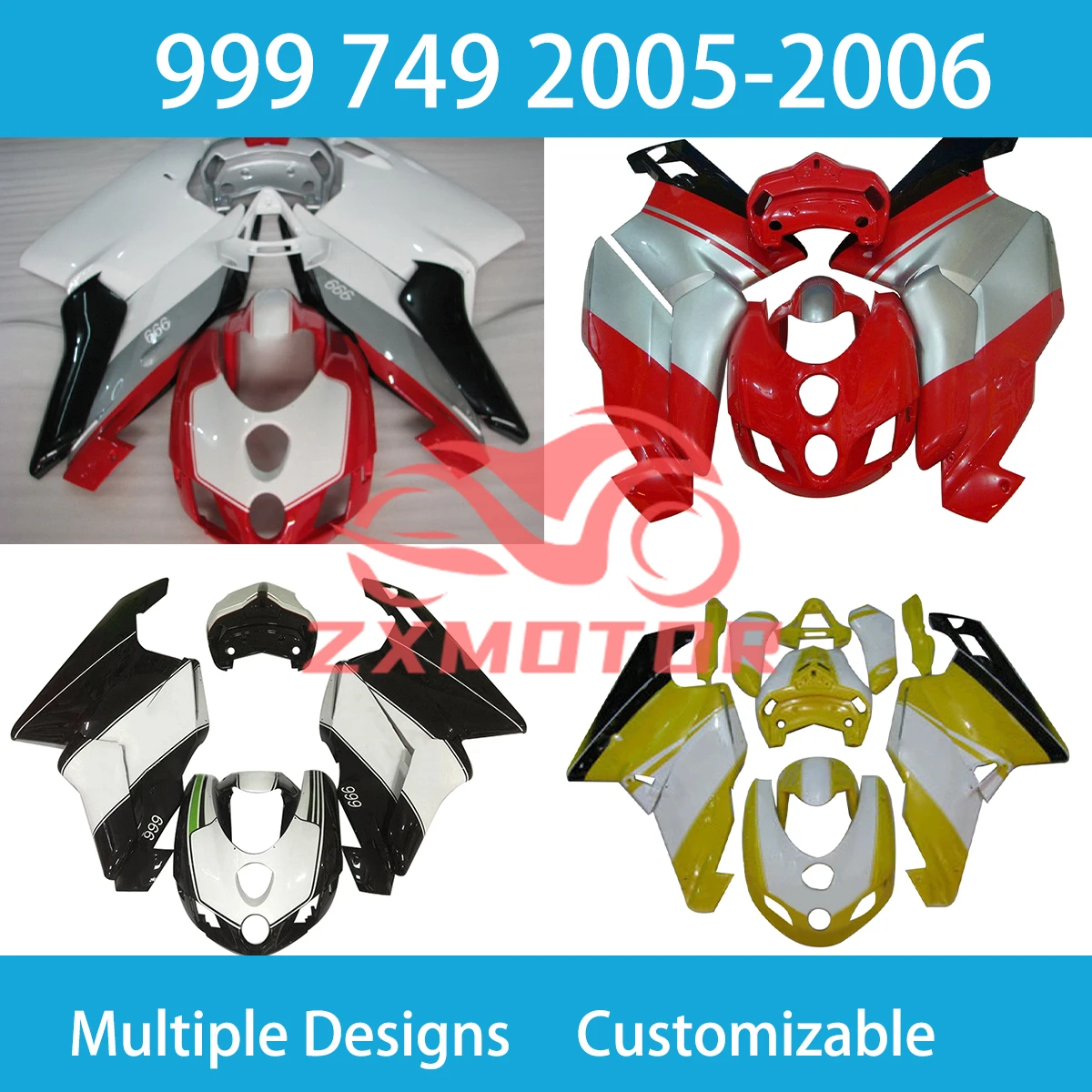 For DUCATI 999 2005 2006 Cool Fairings 749 05 06 Motorcycle Complete Body Plastics Set Covers Fairing Kit