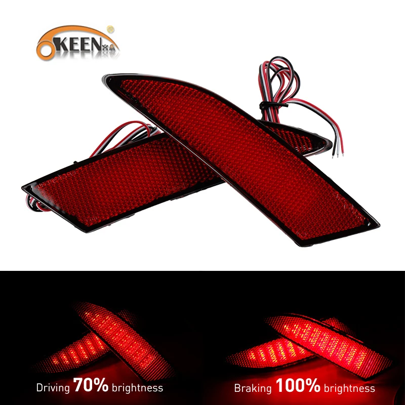 2Pcs For Ford Focus 3 2011 2012 2013 2014  Sedan Hatchback LED Rear Bumper Reflector Light Braking Warning Lamp Auto