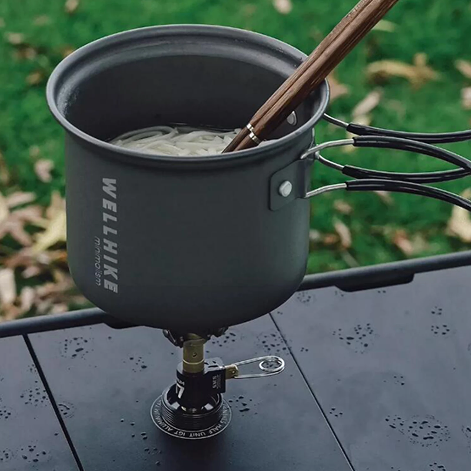 Camping Cooking Table With Windshield - Mini Burner Connector Flat Gas Canister