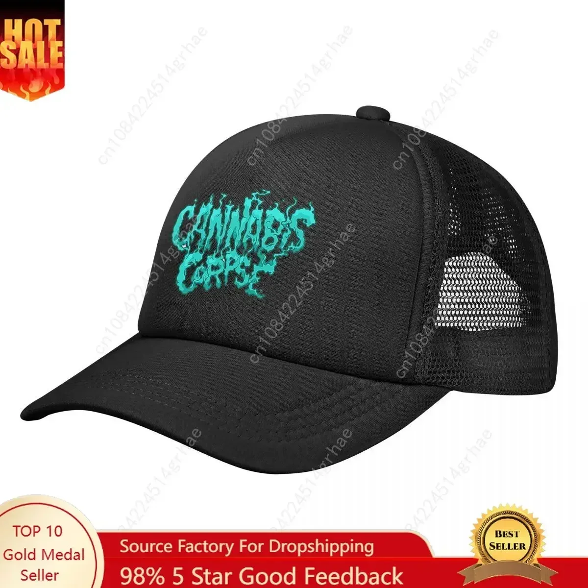 Blue Neon Cannibal Corpse Mesh Baseball Cap Unisex Fashion Trucker Cap Death Metal Band Dad Hat Adjustable Snapback Cap Washable