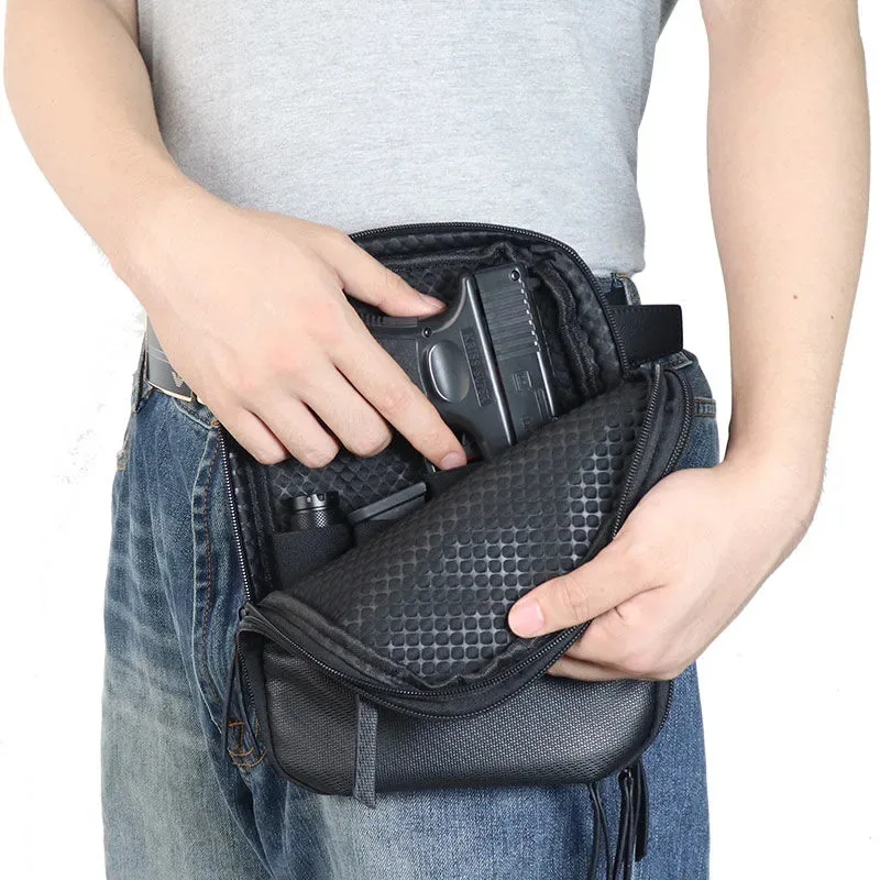 Gun Carry Bag Tactical Concealed Handgun Mag Shoulder Bag Fanny Pack Hunting Waist Pocket Soft Protection Pistol Gun Case