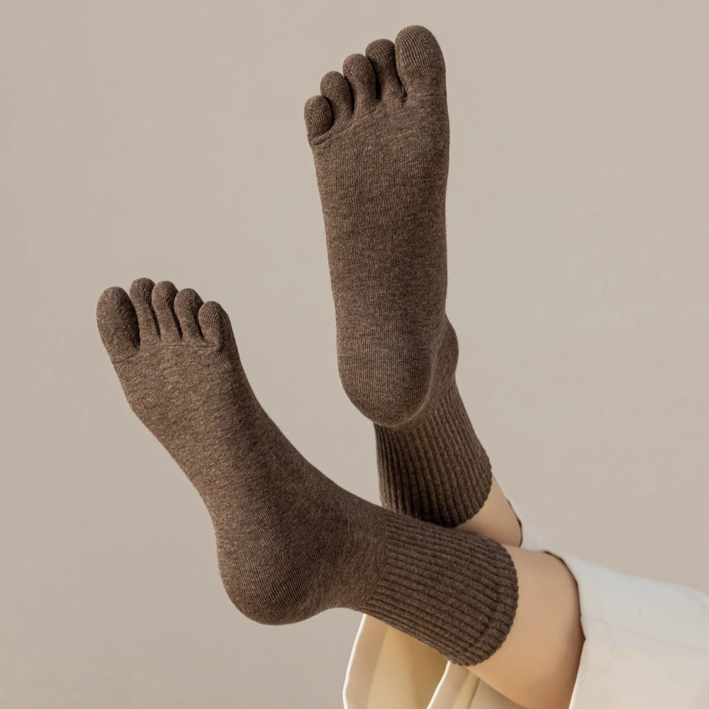 4 Pairs Five Finger Socks Women High Quality Cotton Toe Socks Autumn Spring Middle Tube Sports Socks with Separate Fingers