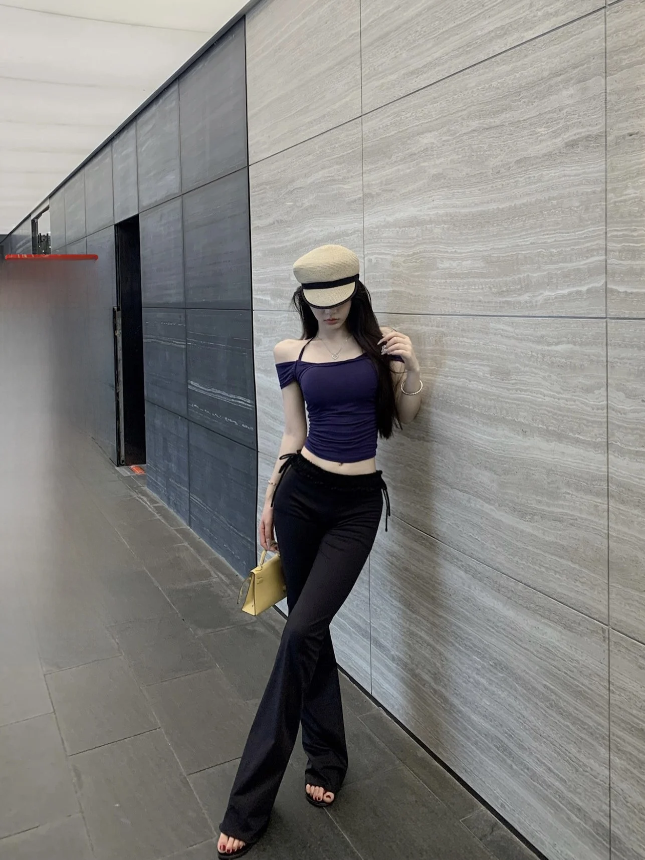 

Женские повседневные расклешенные брюки Boutique De Viola, эластичные, утягивающие, универсальные, с широкими штанинами, лето 2024, 100% полиэстер