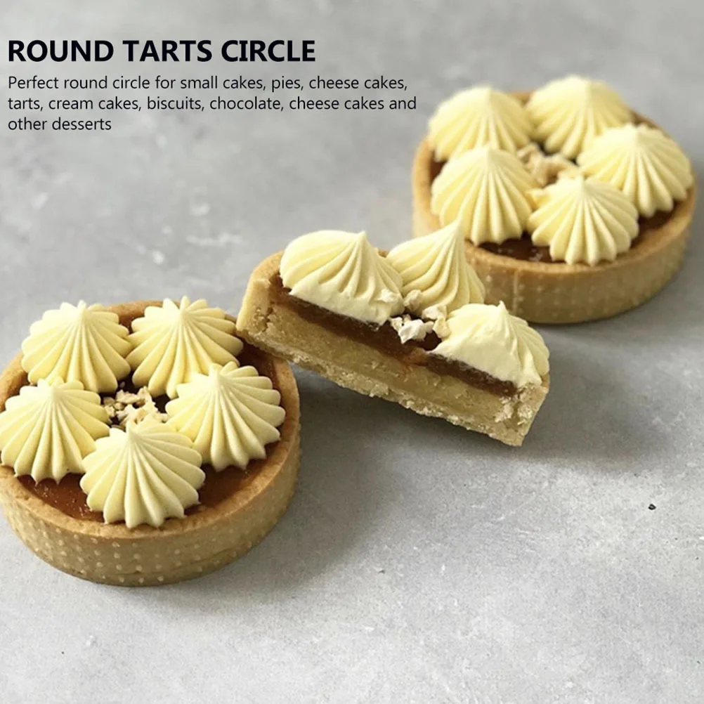 

High Quality Stainless Steel Tarts Circle Cake Mold Perforated Kitchen Gadget Easy Demould 1Pcs Round Tarts Circle