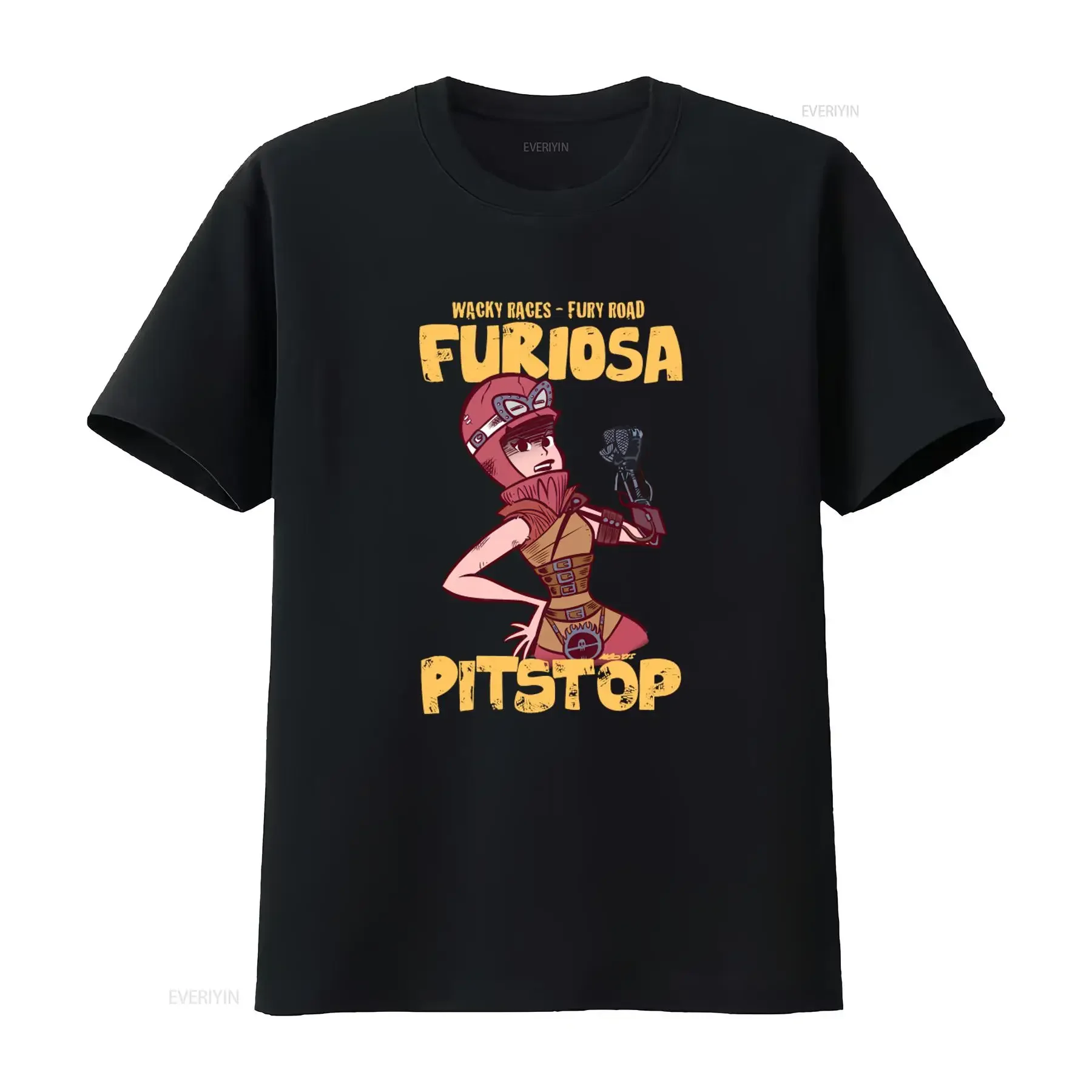 Furiosa Pitstop Penelope Wacky Races X Mad Max Fury Road T Shirt for Cool Design Black vintage Washed Versatile Stylish