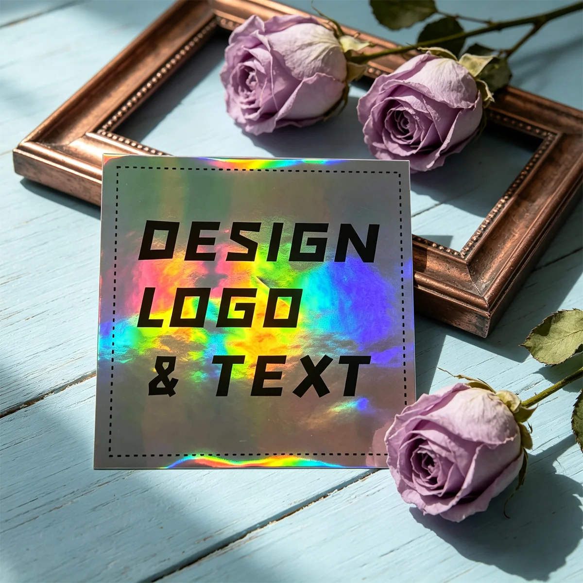 Silver Laser Holographic Reflective Stickers Custom Personalized Logo Design, Unique Custom Identification Brand Sticker Labels - view 4